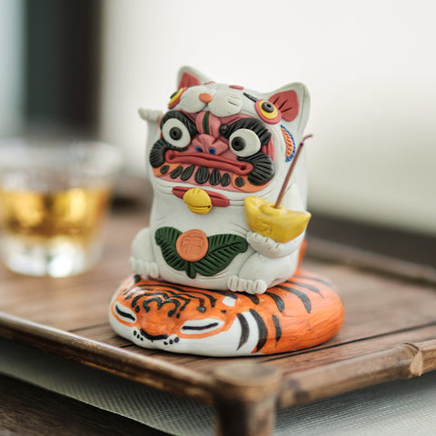 Tiger Lid Holder & Tea Coaster – Adorable Tea Table Decor | Traditional Chinese Tea Gift