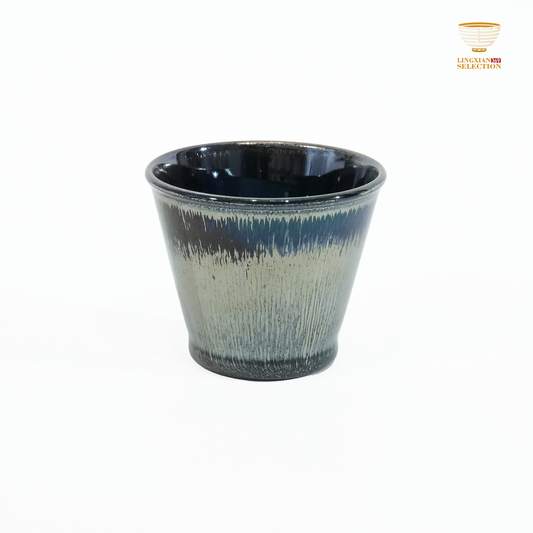 Bai Ding · Water Sprout Ice Bucket Cup | Fluid Grace · Luminous Glaze Fire · Handcrafted Jian Ware Teacup