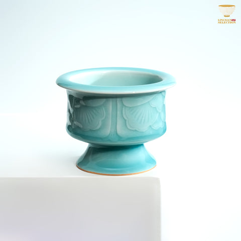 Jin Hongyang · Celadon Pink Blue Carved Incense Holder｜Hand-Carved · High-Fire Craftsmanship · Elegant Aromatherapy Vessel · Refined Choice for Ritual and Display