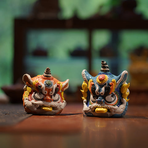 Chinese Lion Dance-Inspired Tea Pet – Backflow Incense Burner | Jingdezhen Porcelain | Traditional Chinese Gift