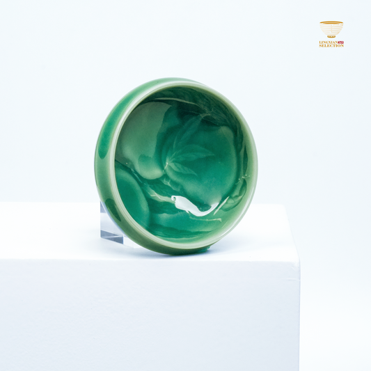 【Longquan Celadon by Liao Xinliang · Peach Teacup  ｜A Masterpiece of Craftsmanship & Tea Aesthetic Collection】