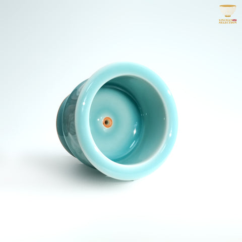 Jin Hongyang · Celadon Pink Blue Carved Incense Holder｜Hand-Carved · High-Fire Craftsmanship · Elegant Aromatherapy Vessel · Refined Choice for Ritual and Display