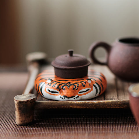 Tiger Lid Holder & Tea Coaster – Adorable Tea Table Decor | Traditional Chinese Tea Gift