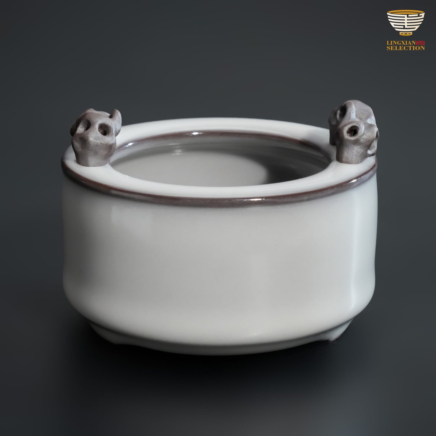 Wu Jun · “Stone Bridge” Incense Burner｜White Glaze, Paired Stone Guardians, A Vessel of Stillness