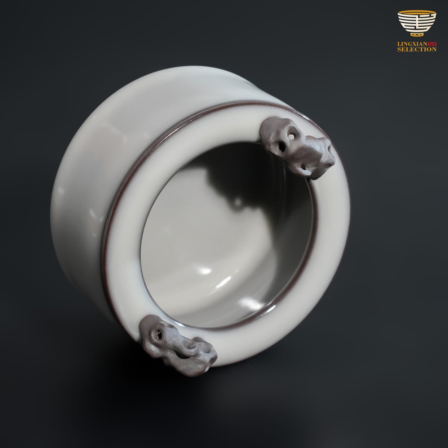 Wu Jun · “Stone Bridge” Incense Burner｜White Glaze, Paired Stone Guardians, A Vessel of Stillness