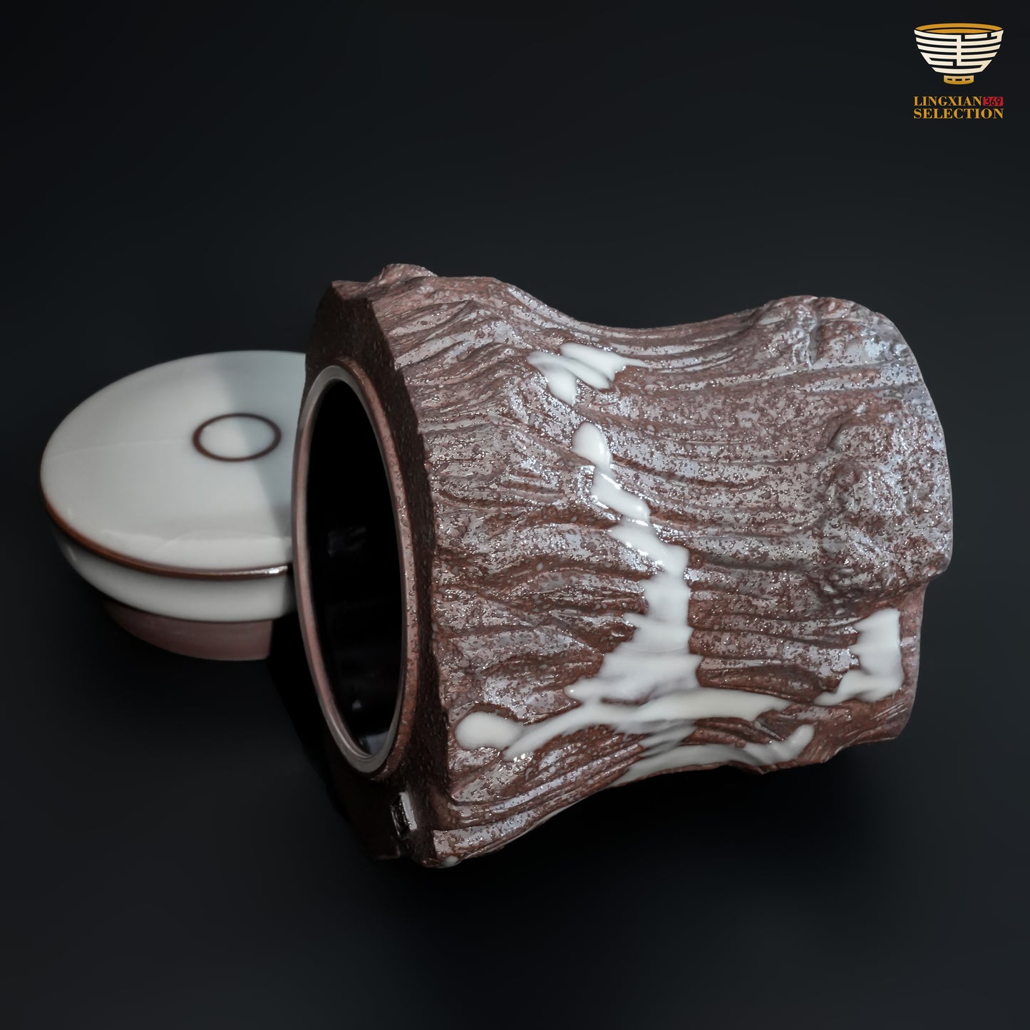 Wu Jun Celadon · “Spring from Withered Wood” Tea Caddy｜Imitating Ancient Wood Grain · Storing Tea, Preserving the Spirit of Spring