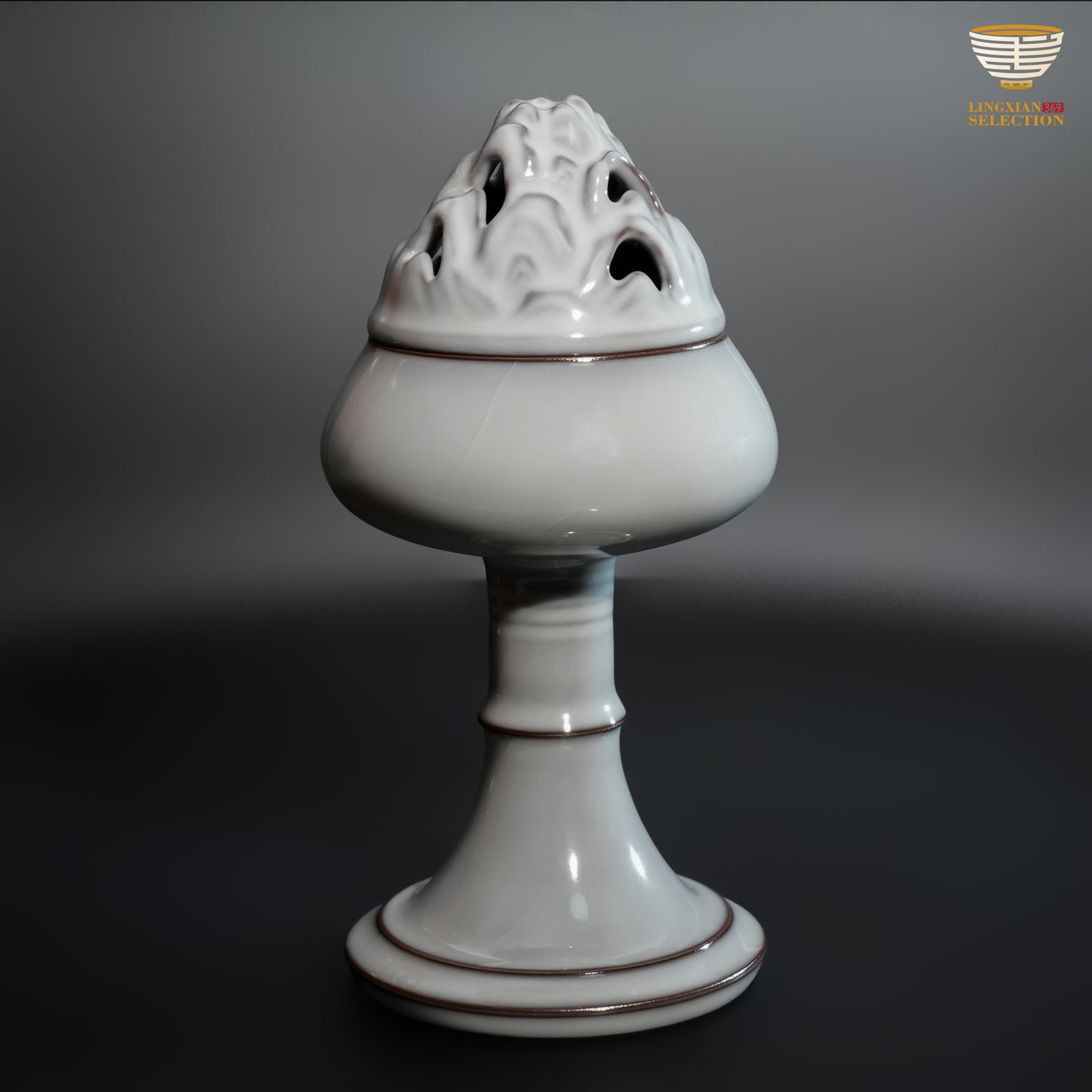 Wu Jun Boshan Incense Burner | Antique-Inspired Incense Vessel · Handmade Celadon Aromatherapy Burner · Mountain-Shaped Aesthetic Ornament