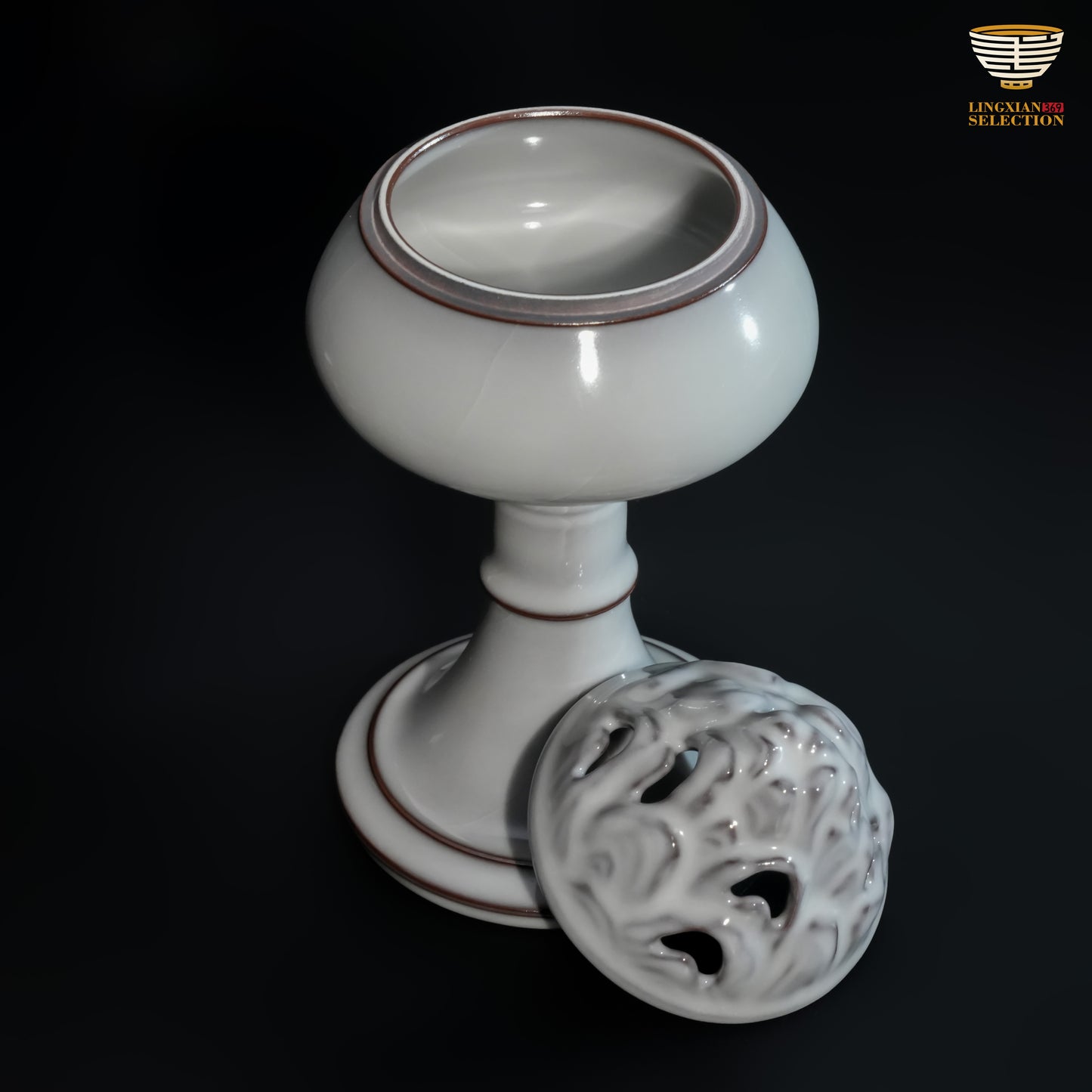 Wu Jun Boshan Incense Burner | Antique-Inspired Incense Vessel · Handmade Celadon Aromatherapy Burner · Mountain-Shaped Aesthetic Ornament