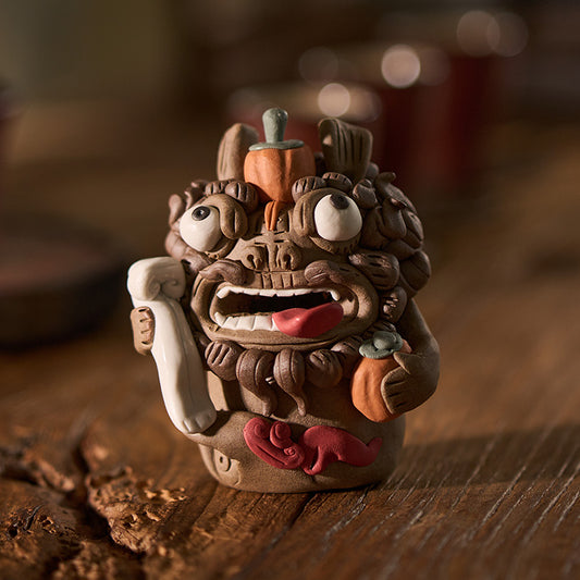 Handcrafted Ceramic Sculpted Pixiu – “Everything Goes Well” Tea Pet & Incense Holder | Chinese Tea Table Ornament & Cultural Gift