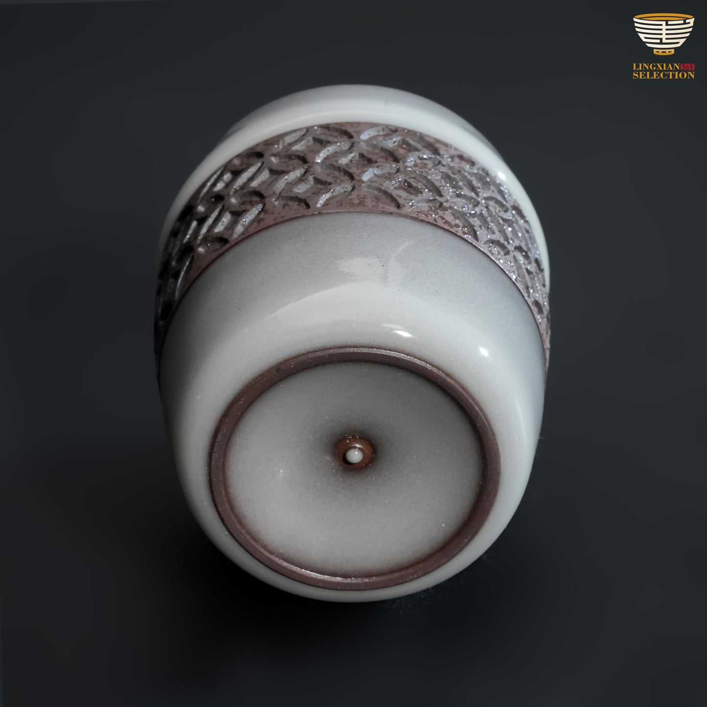 Wu Jun · “Wealth Encircles the Waist” Series Teacup｜Textured Band Design, Symbol of Abundance