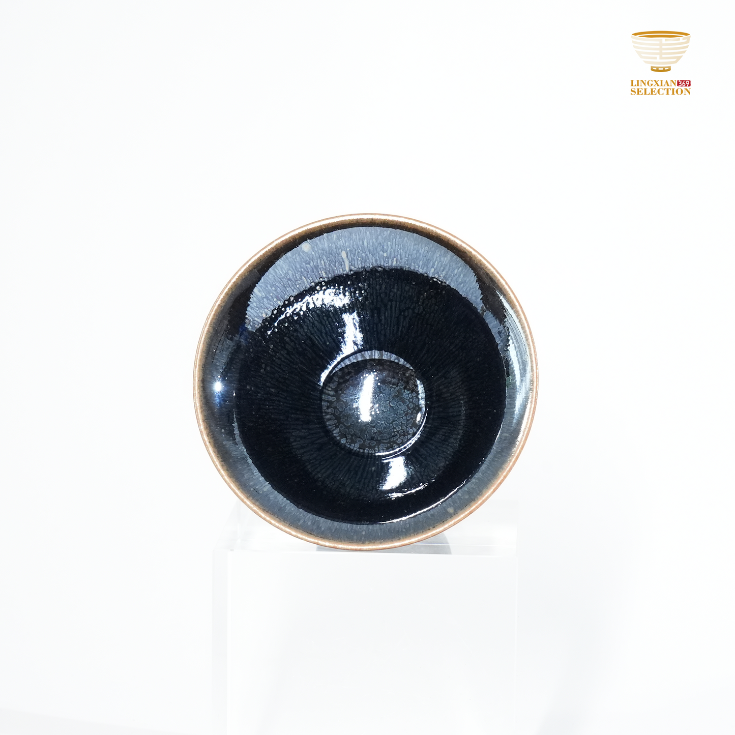 Bai Ding · Latent Grain Pedestal Cup | Tranquil Elegance · Handcrafted Jianzhan Teacup