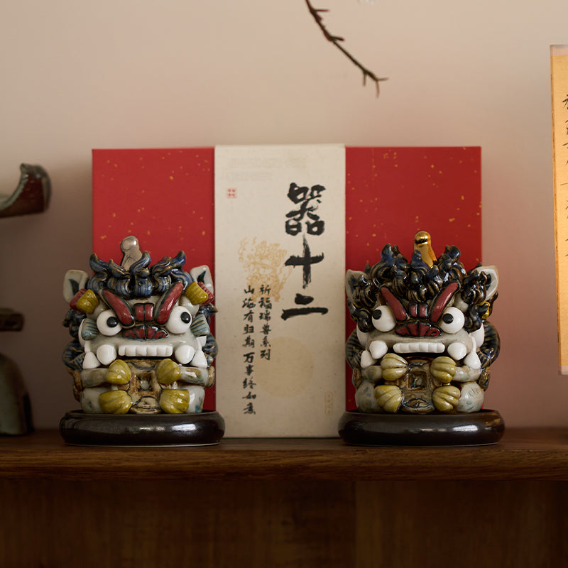 Golden Horn & Silver Horn Fortune-Attracting Pixiu Statues – Housewarming & Office Decor, Traditional Chinese Gift for New Home or Business Opening