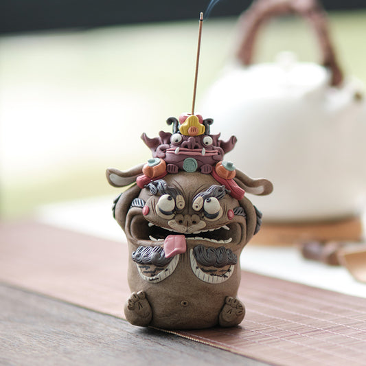 Blessings Aplenty – Fortune Lion Tea Pet & Incense Holder | Traditional Chinese Gift