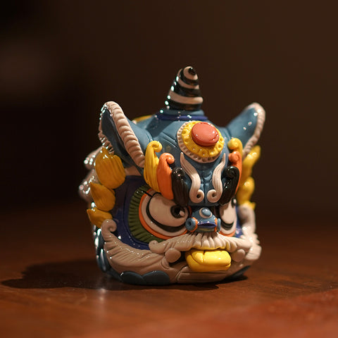 Chinese Lion Dance-Inspired Tea Pet – Backflow Incense Burner | Jingdezhen Porcelain | Traditional Chinese Gift
