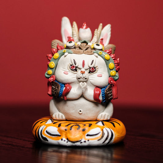 Chinese Intangible Cultural Heritage – Moon Palace Fairy “Rabbit Duner” Figurine | Rabbit Deity Tea Pet & Incense Holder | Traditional Chinese Tea Culture Gift