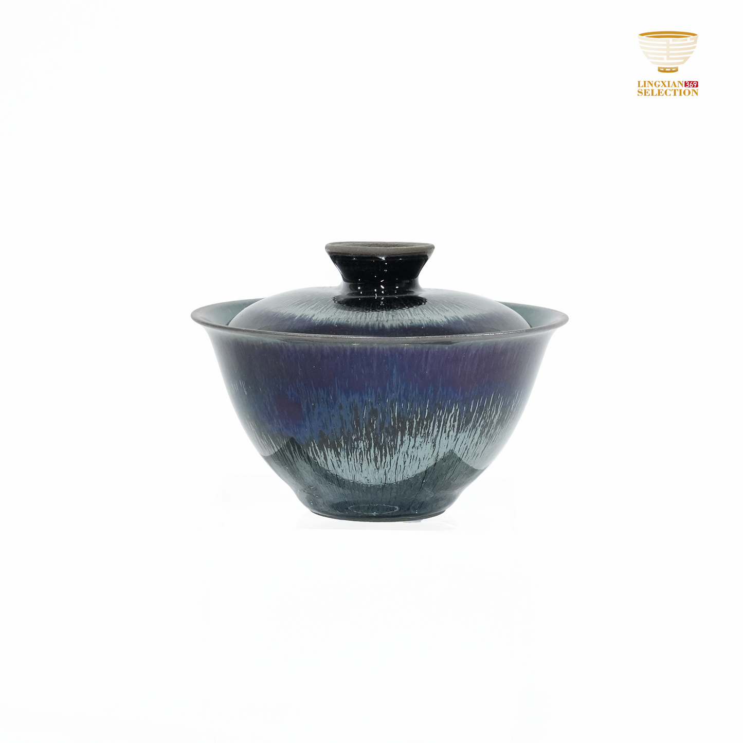 Bai Ding · Water Sprout Two Pieces Gaiwan | Fluid Grace · Luminous Glaze Fire · Handcrafted Jian Ware Teacup