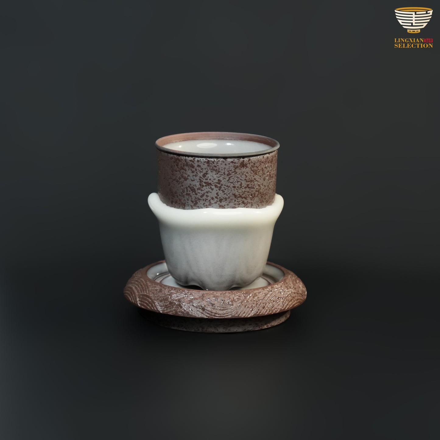 Wu Jun · Misty Mountain Midway｜Handmade Celadon Teacup｜Glaze Flow Aesthetics · Mountain-Inspired Form · Nature-Inspired Expression