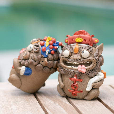 Bride & Groom Tea Pet Set – Elegant Wedding Gift for Couples | High-End Chinese Cultural Decor (Set of 2)