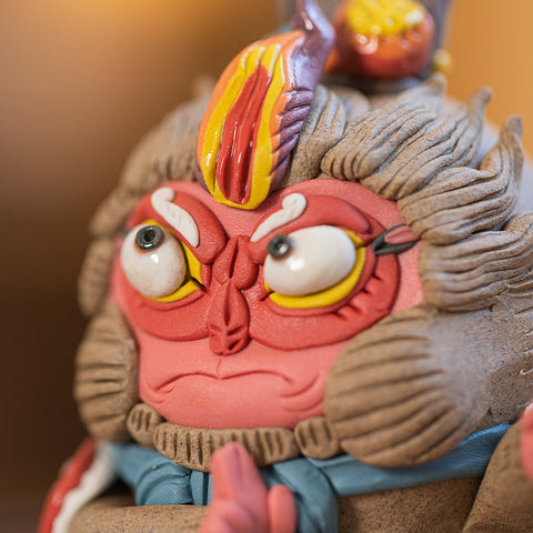 Monkey King Desk Ornament – Zodiac “Monkey King” Tea Pet & Incense Holder | Traditional Chinese Gift | Random Shape
