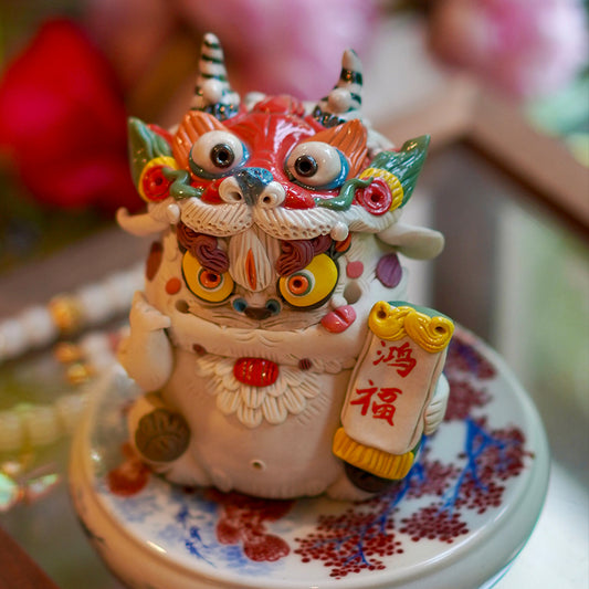 Shan Hai Jing Baize – Jingdezhen Porcelain Tea Pet Ornament