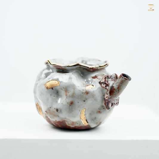 Gao Yue · Shino Persimmon Fair Cup | Handmade Shino Ware Ceramic | Kintsugi Aesthetic · Persimmon-Inspired Oriental Tea Pitcher