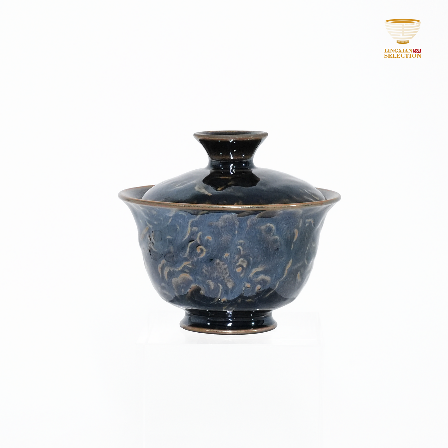 Bai Ding · Hidden Dragon Three Pieces Gaiwan | Flowing Iridescent Glaze · Subtle Majesty · Handcrafted Jian Ware Teaware
