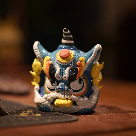 Chinese Lion Dance-Inspired Tea Pet – Backflow Incense Burner | Jingdezhen Porcelain | Traditional Chinese Gift