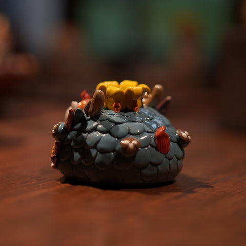 Little Dragon Dumpling Tea Pet & Incense Holder – Zodiac Dragon Gift, Handcrafted Porcelain – Traditional Chinese Gift