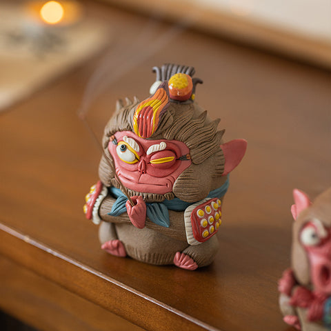 Monkey King Desk Ornament – Zodiac “Monkey King” Tea Pet & Incense Holder | Traditional Chinese Gift | Random Shape