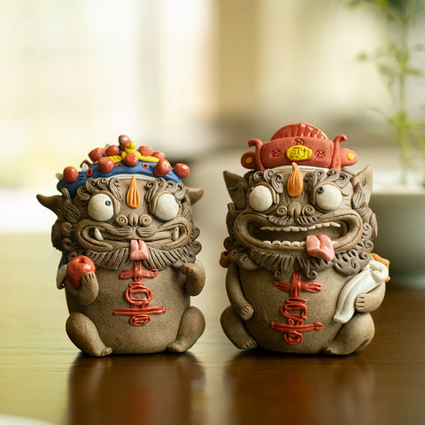 Bride & Groom Tea Pet Set – Elegant Wedding Gift for Couples | High-End Chinese Cultural Decor (Set of 2)