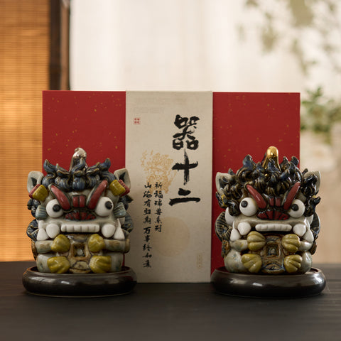 Golden Horn & Silver Horn Fortune-Attracting Pixiu Statues – Housewarming & Office Decor, Traditional Chinese Gift for New Home or Business Opening