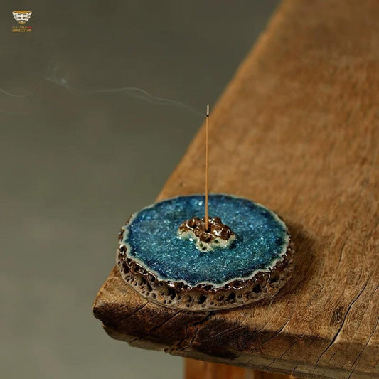 Handmade Taihu Lake Stone Incense Holoder Aged Rock-Mineral Incense Holoder Collector’s Choice For Ceramics Collectors