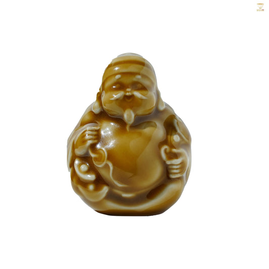 【LINGXIAN Selection Chinese God of Wealth Figurine by Tu Renzhai】– Handmade Glazed Ceramic Caishen Statue for Prosperity, Fortune & Feng Shui Decor Ornaments