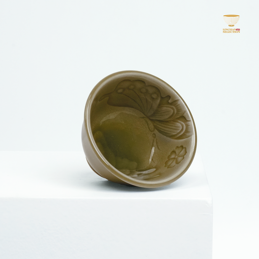 【Longquan Celadon by Liao Xinliang · Butterfly Wood-fire Teacup｜A Masterpiece of Craftsmanship & Tea Aesthetic Collection】