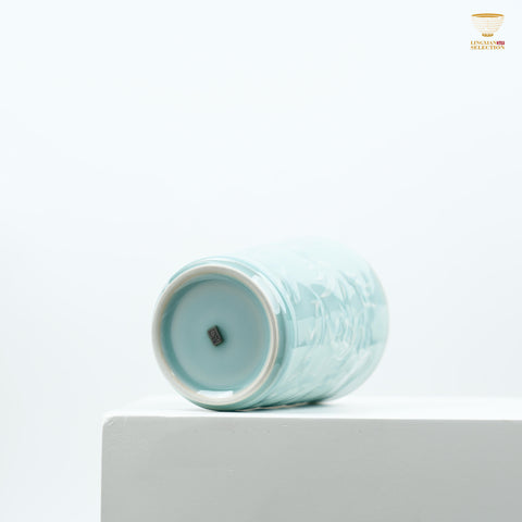 Celadon Dragon & Phoenix Embossed Cola Cup From Lei Huixian | Longquan High-Fired Porcelain | Ideal for Gift & Collectors