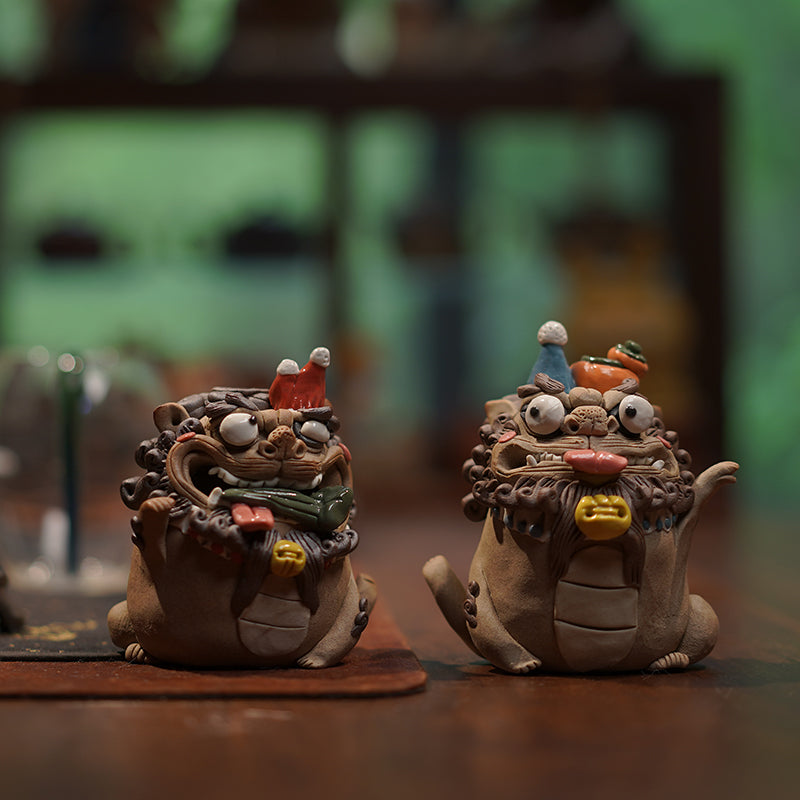 "Fortune & Harmony" Pixiu – Handcrafted Jingdezhen Ceramic Tea Pet & Incense Burner | Backflow & Stick Compatible | Traditional Chinese Tea Gift