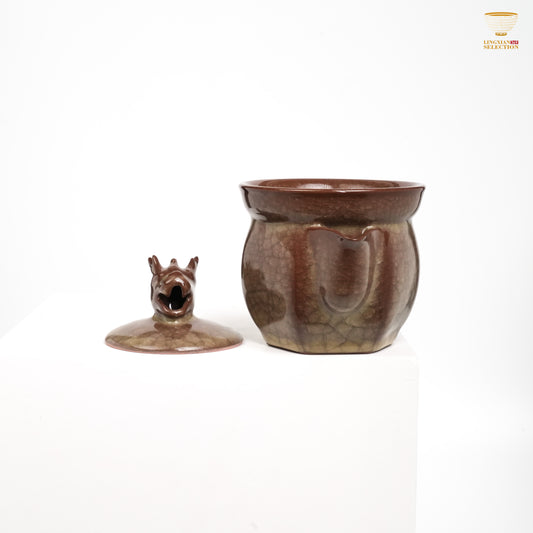 Jin Hongyang · Ge Ware Ice-Crackle Quick teapot｜Transmutation Glaze · Handcrafted Finish · Reimagined Antiquity · A Statement Piece for the Tea Table