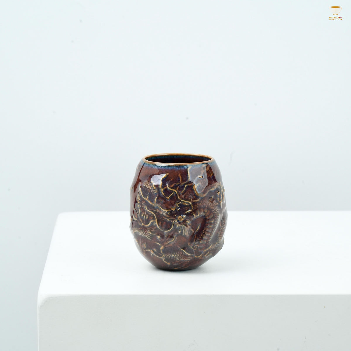 Li Kayang · Oriental Treasure · Dragon Egg Cup | Handcrafted Ceramic Teacup | Embossed Dragon Design Creative Gongfu Tea Cup