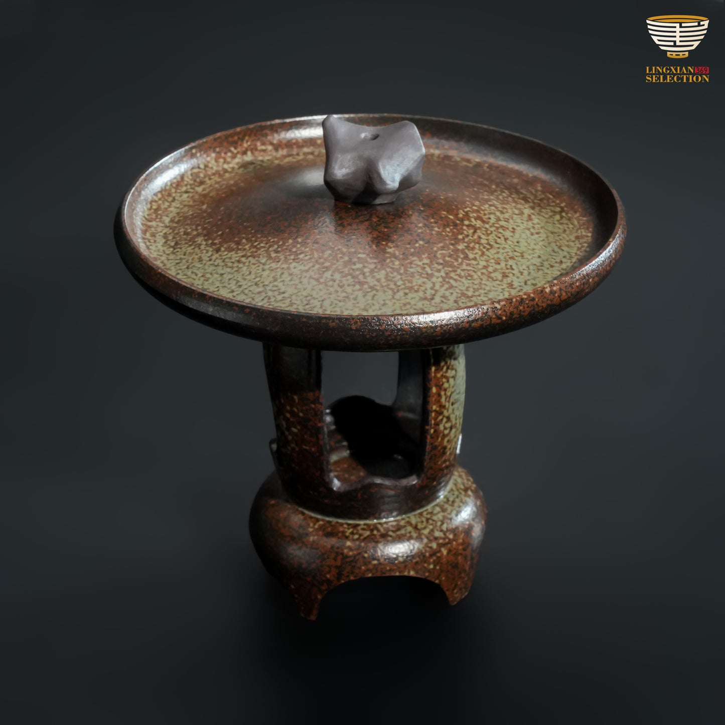 Wu Jun · Eaved Lantern Incense Stand｜Antique-Inspired Form, Handcrafted Patina, A Ritual of Stillness
