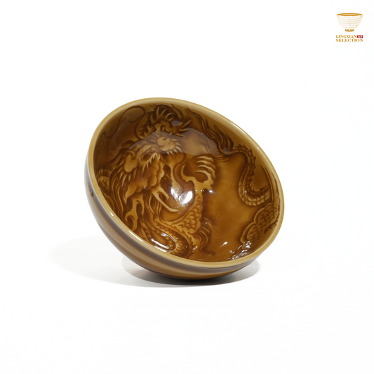 Liao Xinliang "Autumn Waters" Dragon Tea Cup | Celadon Art Ceramic Cup | Handmade · Minimalist & Elegant Drinking Cup
