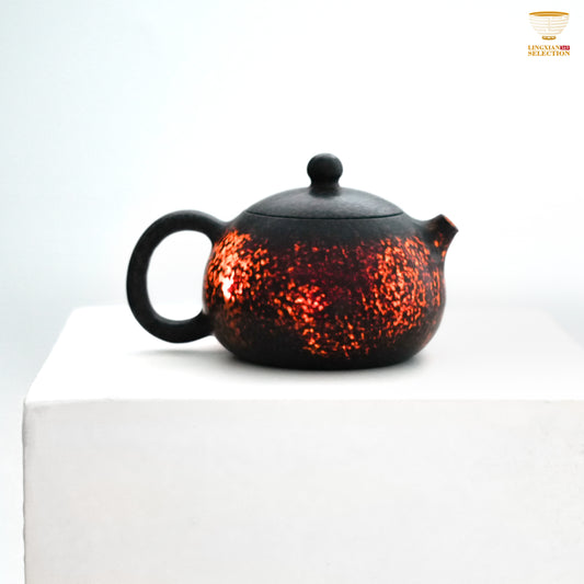 【Hunan An Hua Tillite Stone Xishi Teapot (Fish Roe Glaze)】 Glacial Rock Teapot ｜Hand-Carved Natural Stone｜Water Purification Effect｜Translucent Texture｜Oriental Tea Aesthetic