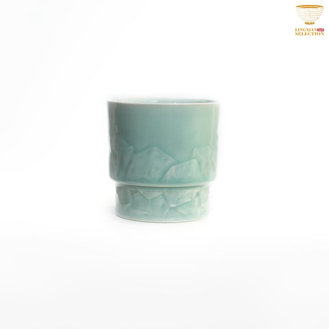 Jinhongyang · Celadon Ice-Crackle Cup | Aesthetic Ice-Crack Texture · Handmade High-Fire Porcelain · Minimalist Modern Design · Perfect for Daily Beverages