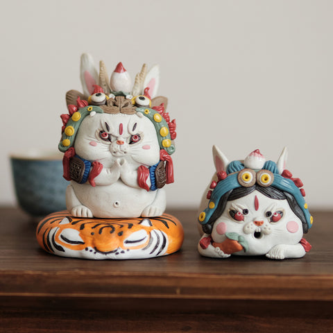 Chinese Intangible Cultural Heritage – Moon Palace Fairy “Rabbit Duner” Figurine | Rabbit Deity Tea Pet & Incense Holder | Traditional Chinese Tea Culture Gift