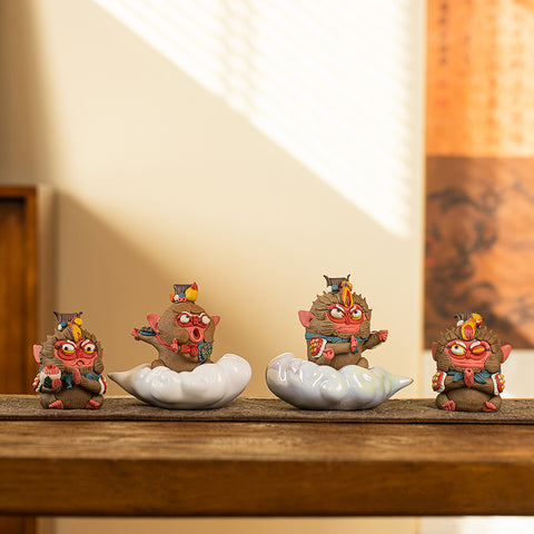Monkey King Desk Ornament – Zodiac “Monkey King” Tea Pet & Incense Holder | Traditional Chinese Gift | Random Shape