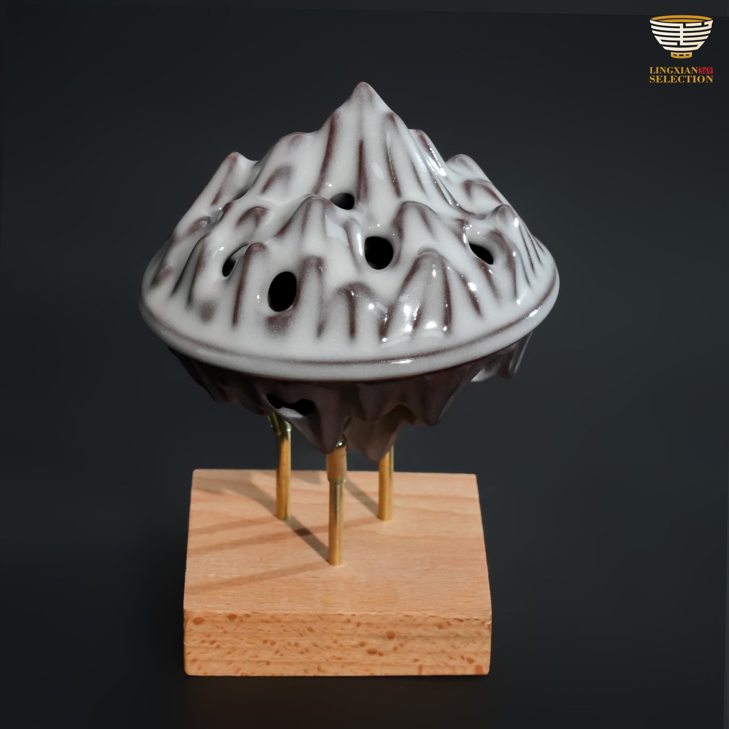 Wu Jun · Floating Mountain — Ethereal Mountain-Inspired Incense Holder｜Oriental Aesthetics · Handmade Ceramic Art Decor