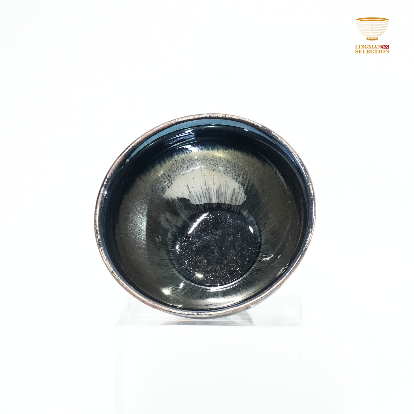 Bai Ding · Water Sprout Pedestal Cup | Fluid Grace · Luminous Glaze Fire · Handcrafted Jian Ware Teacup