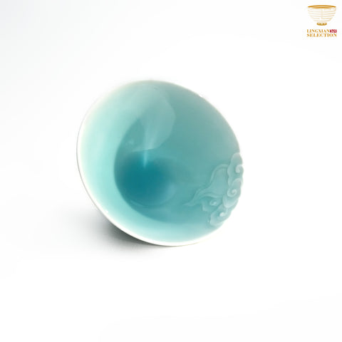 Jin Hongyang · Celadon Pink Blue Series Teacups | Lotus Petal Pattern · Handmade Porcelain · Smooth Celadon Glaze · Elegant Choice for Tea Table