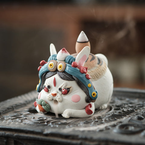 Chinese Intangible Cultural Heritage – Moon Palace Fairy “Rabbit Duner” Figurine | Rabbit Deity Tea Pet & Incense Holder | Traditional Chinese Tea Culture Gift