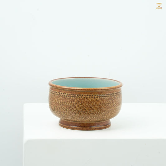 Huang Can Celadon Rust-Glaze “Turning the Tide” Jing’an Cup | Handcrafted Gongfu Teaware with Vintage Texture & Oriental Elegance
