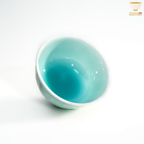 Jin Hongyang · Celadon Pink Blue Series Teacups | Lotus Petal Pattern · Handmade Porcelain · Smooth Celadon Glaze · Elegant Choice for Tea Table